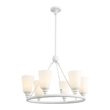 Denis 27.5" 6-Light Modern Minimalist Iron/Glass LED Chandelier